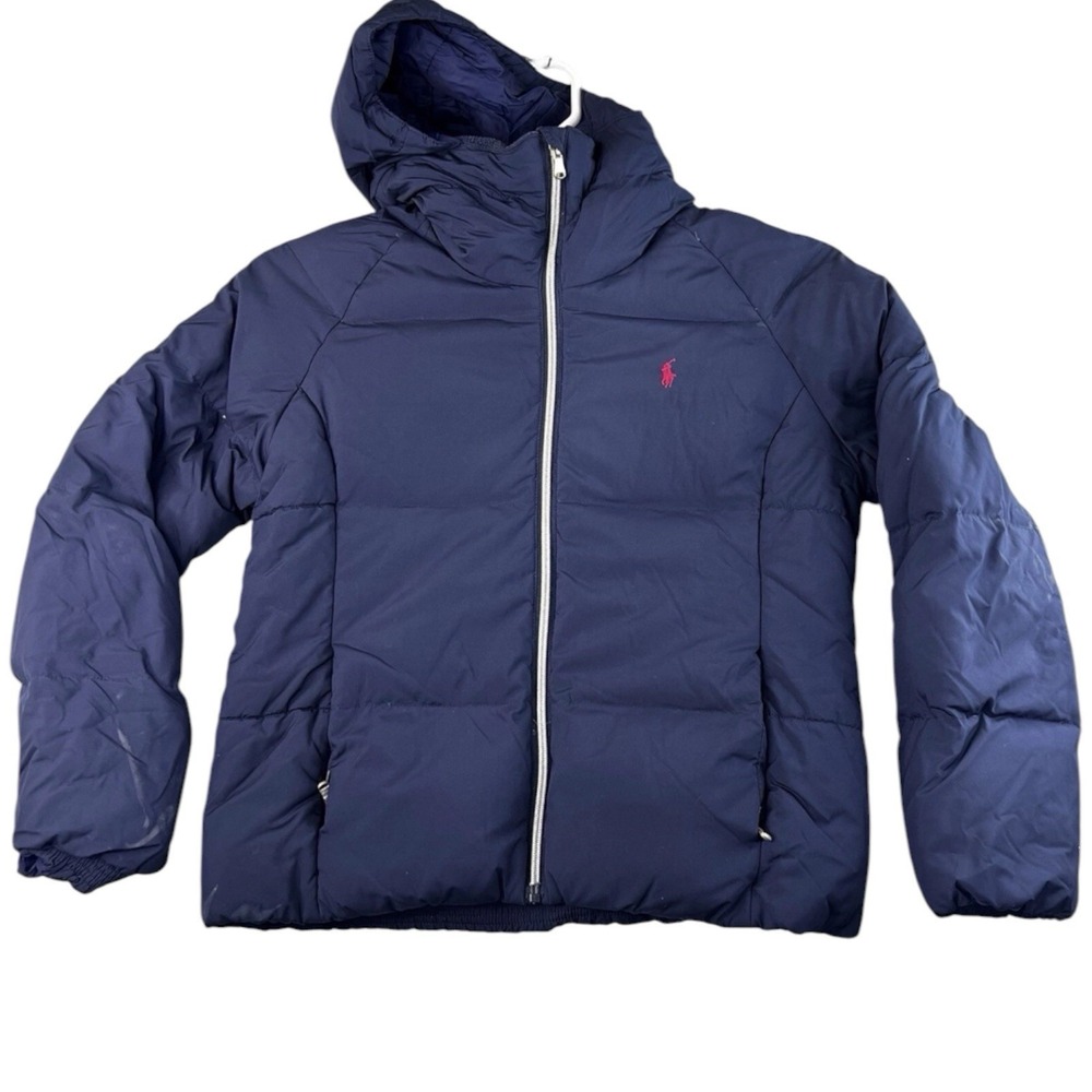 Polo Ralph Lauren Down Puffer Winter Jacket Hooded Youth Boys XL [16] Blue